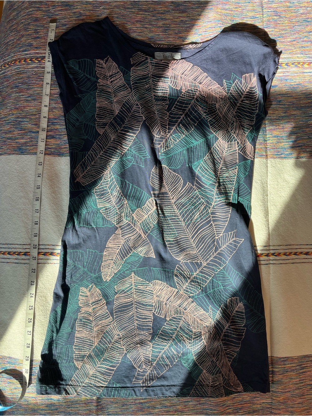 Ethically made Women’s Navy Leaf-Print Dress
